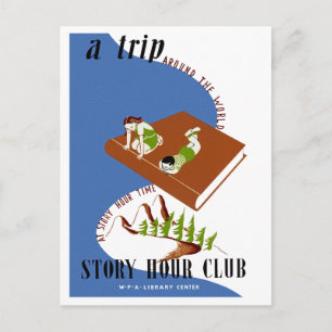 A Trip Around The World at Story Hour Time Postcard