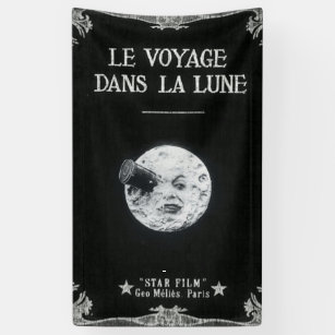 A Trip to the Moon Le Voyage Dans La Lune Retro Banner