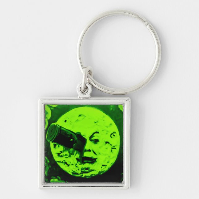 A Trip to the Moon (Martian Retro Green) Key Ring (Front)