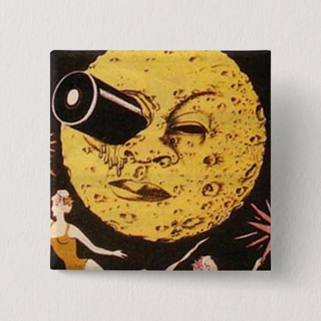 A Trip to The Moon Movie Poster 15 Cm Square Badge (Front)