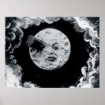 A Trip to the Moon Poster<br><div class="desc">Le Voyage dans la Lune /A Trip to the Moon (France, 1902), the screen's first science fiction story, was a 14 minute masterpiece created by imaginative French director and master magician Georges Melies (1861-1938) in his version of the Jules Verne story. The silent film's plot, a light-hearted satire criticising the...</div>