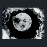 A Trip to the Moon Poster<br><div class="desc">Le Voyage dans la Lune /A Trip to the Moon (France, 1902), the screen's first science fiction story, was a 14 minute masterpiece created by imaginative French director and master magician Georges Melies (1861-1938) in his version of the Jules Verne story. The silent film's plot, a light-hearted satire criticising the...</div>