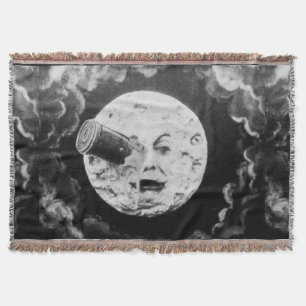 A Trip to the Moon Retro Vintage French Movie Throw Blanket