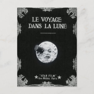 A Trip to the Moon Vintage Retro French Cinema Postcard