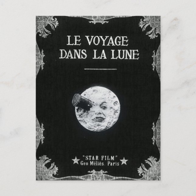 A Trip to the Moon Vintage Retro French Cinema Postcard (Front)