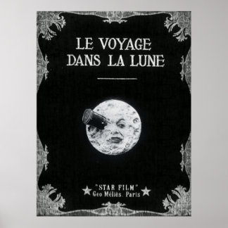A Trip to the Moon Vintage Retro French Cinema Poster