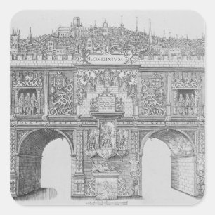 A Triumphal Arch, engraved by William Kip, 1604 Square Sticker