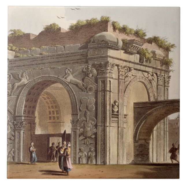 A Triumphal Arch of Tripoli in Barbary, plate 24 f Tile (Front)