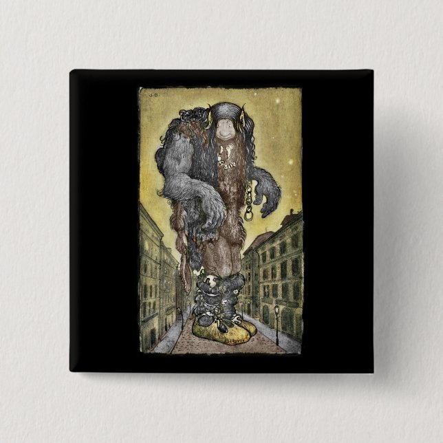 A Troll in the City 15 Cm Square Badge (Front)