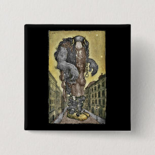 A Troll in the City 15 Cm Square Badge