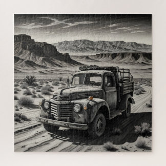 A truck in a desert jigsaw puzzle