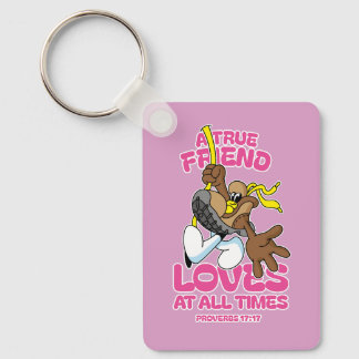 A True Friend Loves At All Times Key Ring