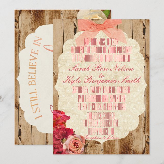 A True Love Story Wedding Invitation (Front/Back)