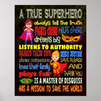 A True Superhero Fun Motivational - 11x14 Poster