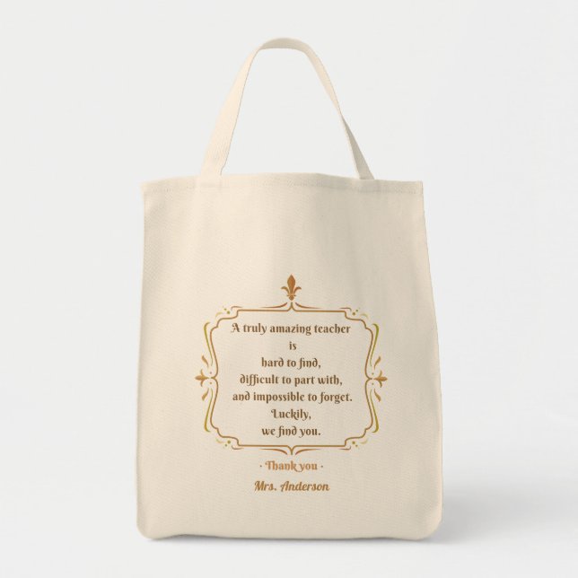 A truly amazing teacher is hard to find tote bag (Front)