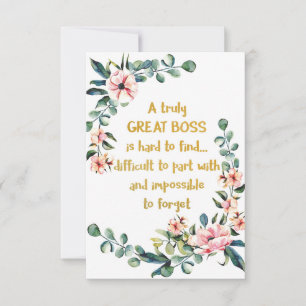 A truly great boss Appreciation Gift Boss Thank Thank You Card