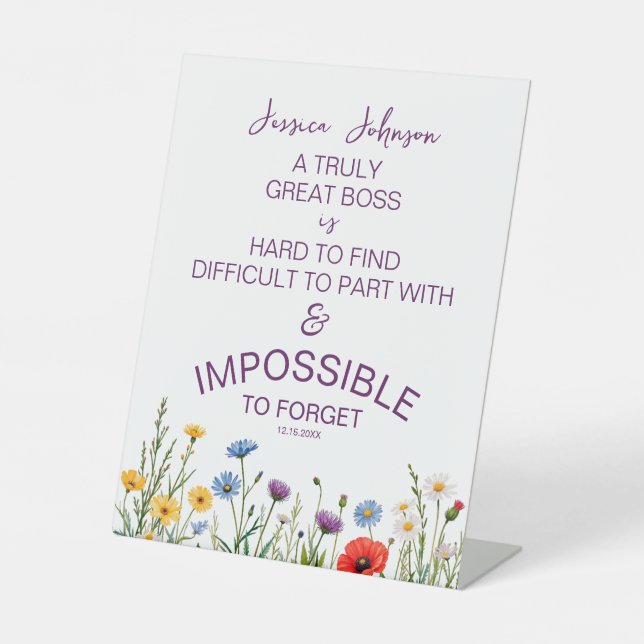 A Truly Great Boss Floral for Woman Pedestal Sign (Front)
