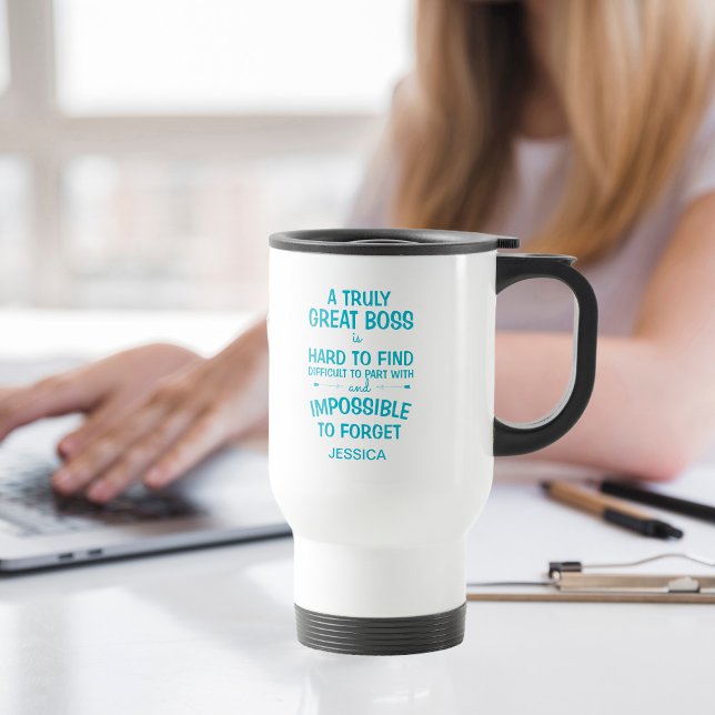 A Truly Great Boss Personalised Turquoise Coffee Mug (Creator Uploaded)
