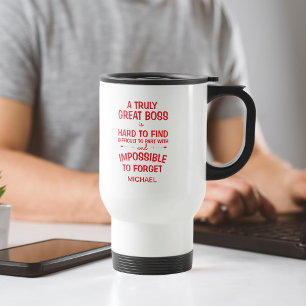 A Truly Great Boss Personalized Red and White Coffee Mug