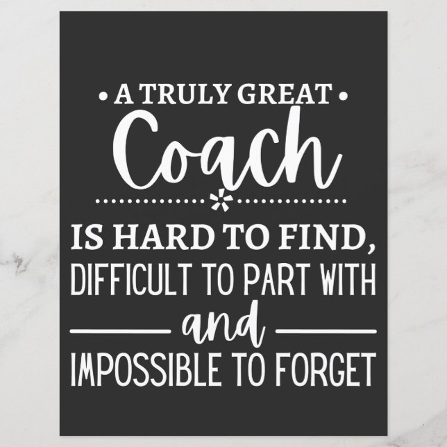 A Truly Great Coach is hard find (Front)