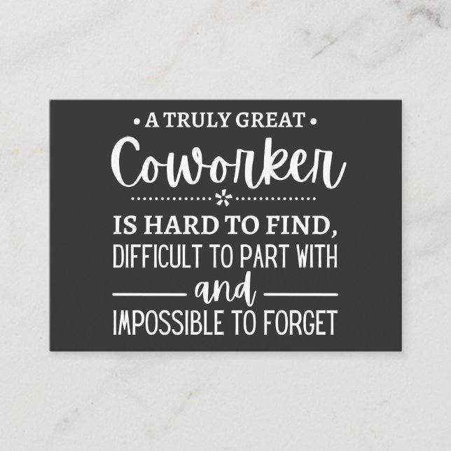 A Truly Great Coworker Business Card (Front)