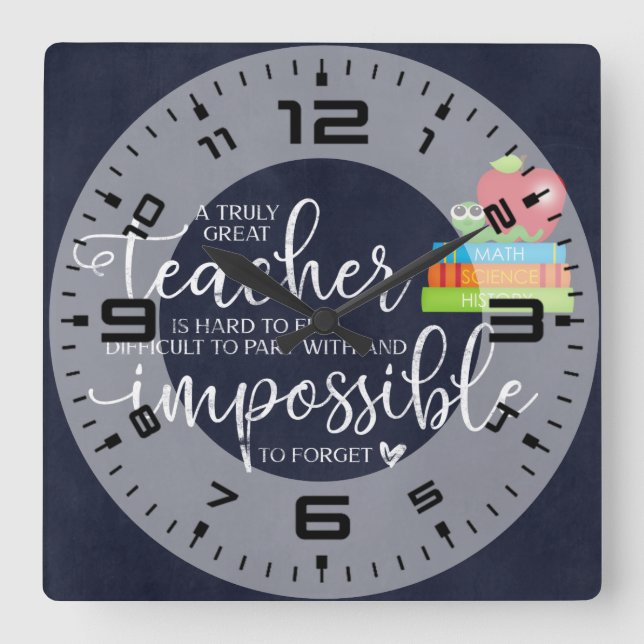 A truly great teacher square wall clock (Front)