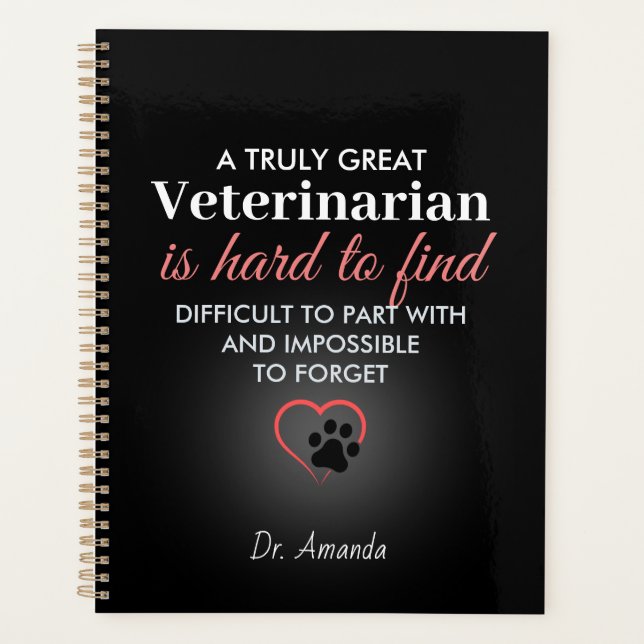 A Truly Great Veterinarian – Personalized Name Planner (Front)