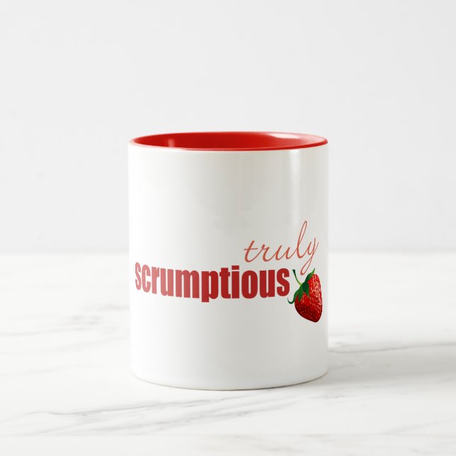 A "truly scrumptious" mug (Center)