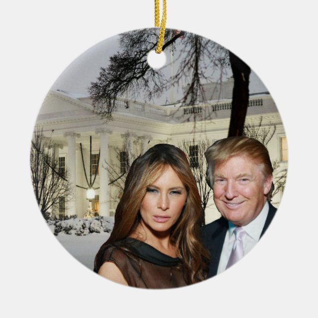 A Trump Christmas: Donald and Melania Ceramic Tree Decoration (Front)