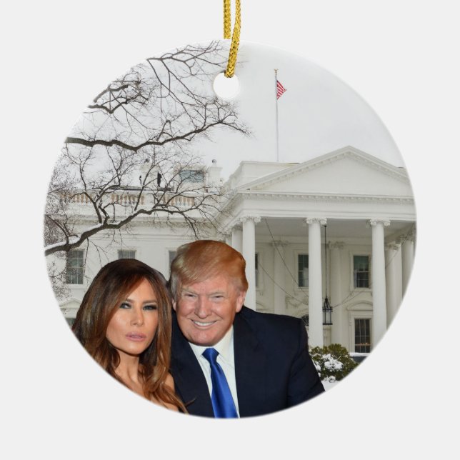 A Trump Christmas: Donald and Melania Ceramic Tree Decoration (Front)