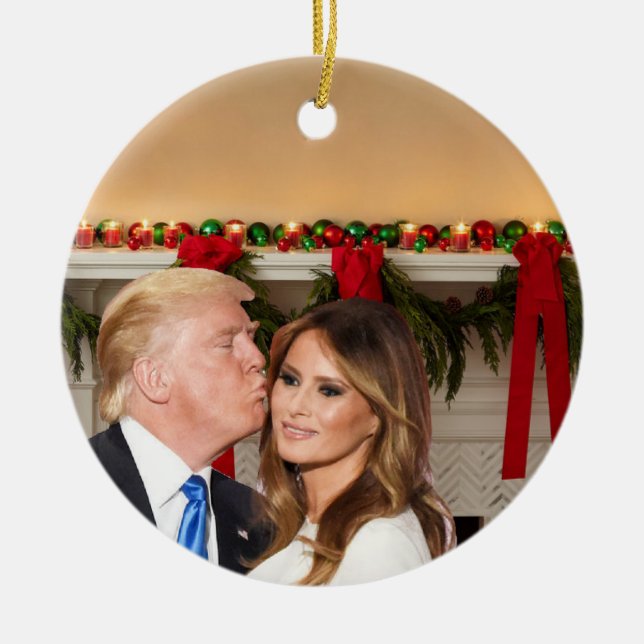 A Trump Christmas: Donald and Melania Ceramic Tree Decoration (Front)
