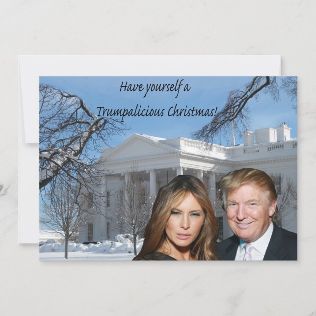 A Trumpalicious christmas from Donald and Melania Holiday Card (Front)