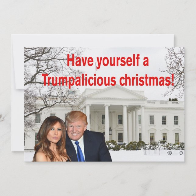 A Trumpalicious christmas from Donald and Melania Holiday Card (Front)