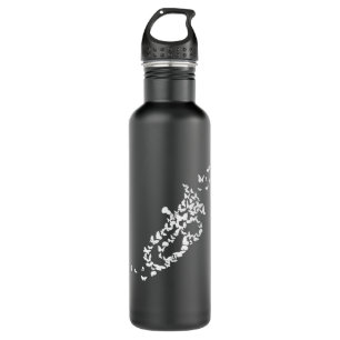 A Tuba Brass Instrument With butterflies 710 Ml Water Bottle