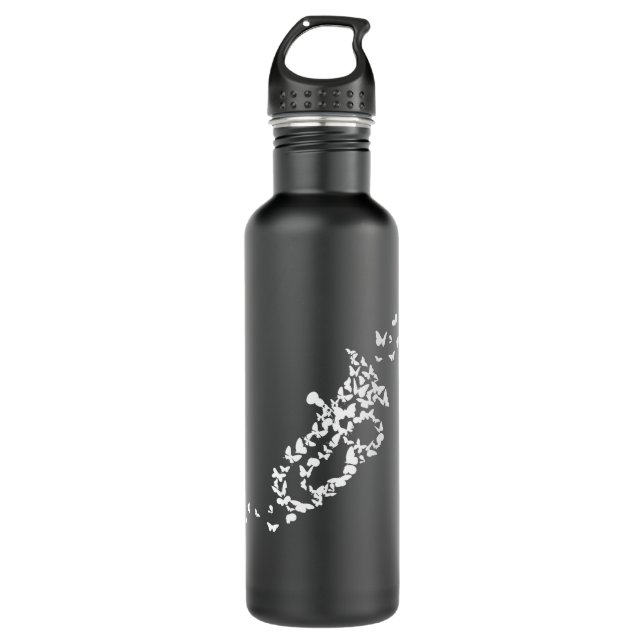 A Tuba Brass Instrument With butterflies 710 Ml Water Bottle (Front)