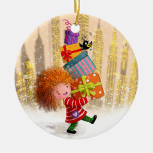 A Tumble of Gifts and Giggles Ceramic Tree Decoration