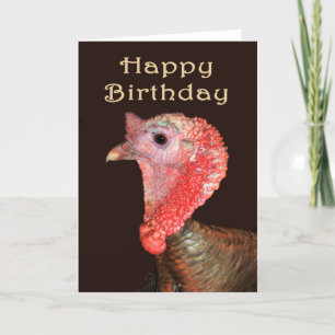 A Turkey Portrait, Happy Birthday" Humour. Card
