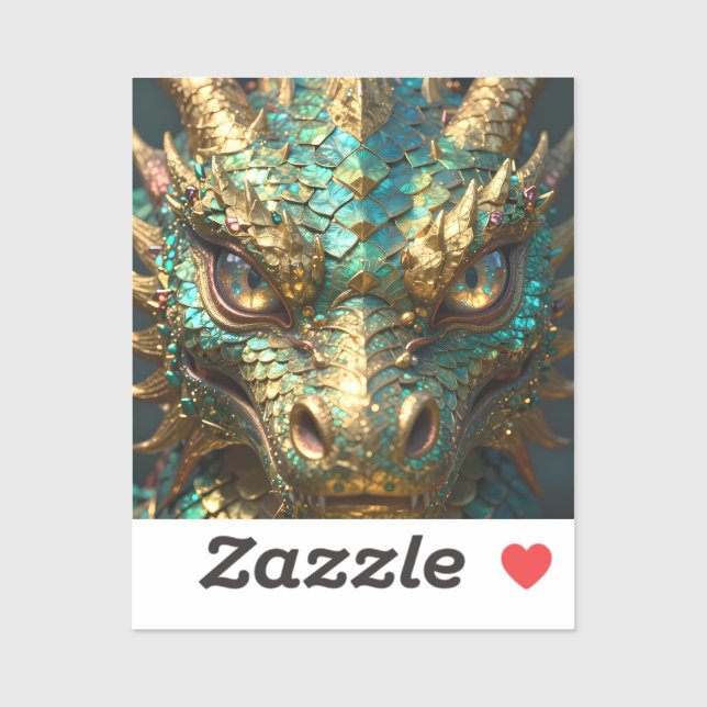 A Turquoise and Gold Dragon Mystical (Sheet)