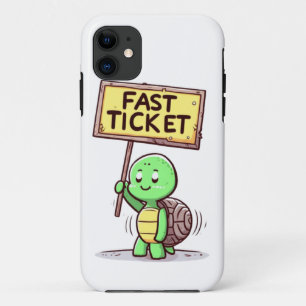 a turtle holding an ironic sing that is funny  iPhone 11 case