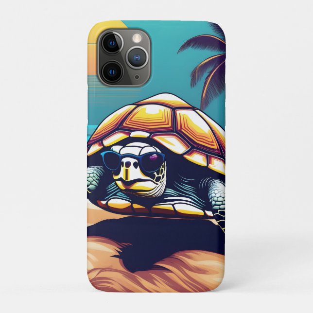 A Turtle Wearing Sunglasses Case-Mate iPhone Case (Back)