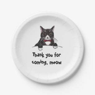 A Tuxedo Cat Birthday Paper Plate