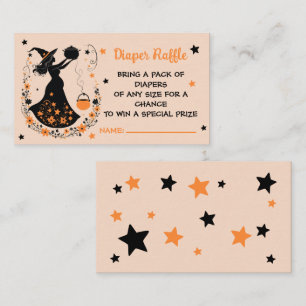 A Twin Halloween Baby Shower Diaper Raffle Enclosure Card