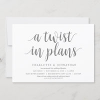 A twist in plans, Wedding Change the date