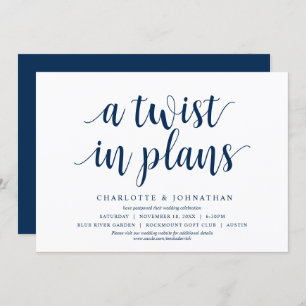 A twist in plans, Wedding Change the date Invitation