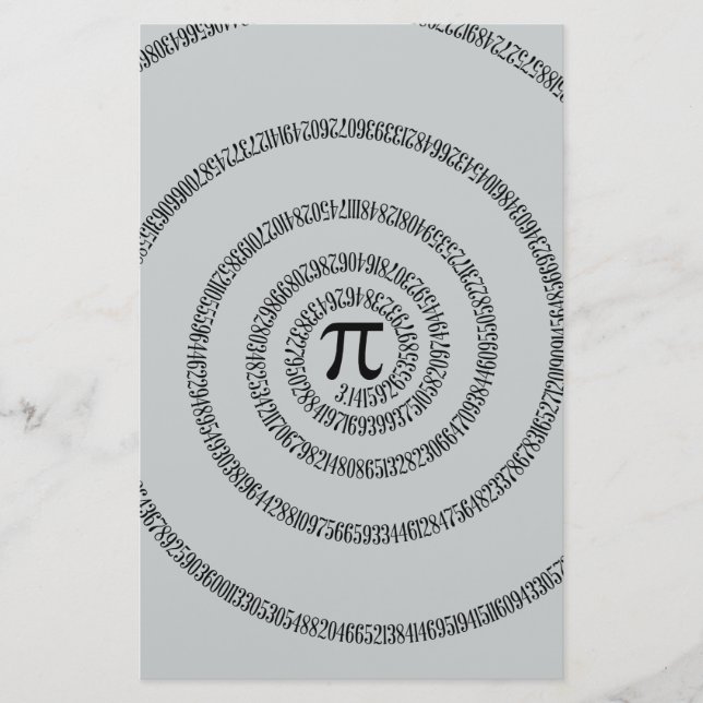 A Twist of Pi Click Customise to Change Grey Colou Stationery (Front)