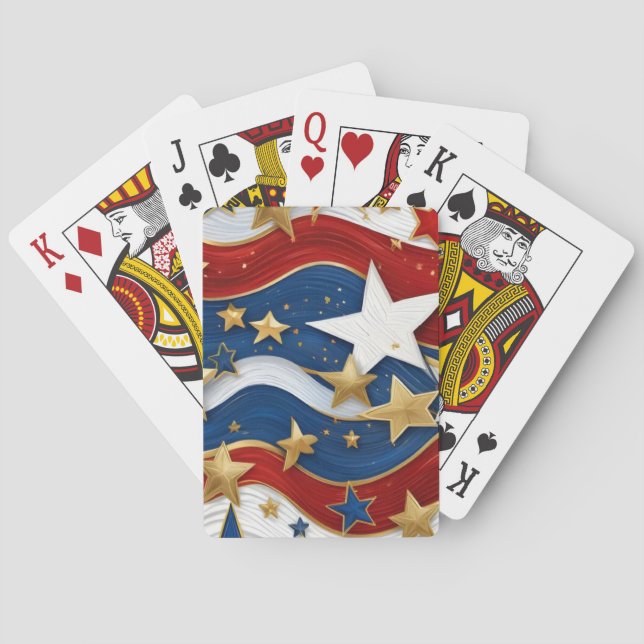 A Twist on the American Flag Classic Playing Cards (Back)