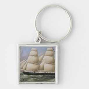 A Two Masted Schooner off Dover (oil on canvas) Key Ring