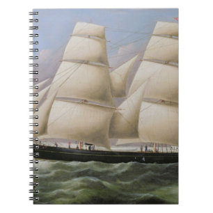 A Two Masted Schooner off Dover (oil on canvas) Notebook