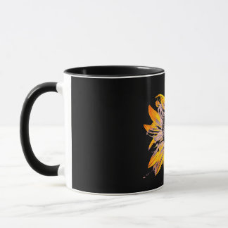 A two toned mug with a custom design 