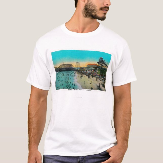 A Typical Bathing Scene at Long Beach T-Shirt (Front)